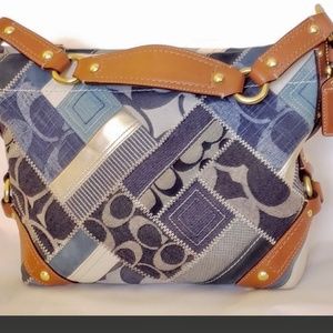 Coach Carly Denim Patchwork Handbag Style 12215